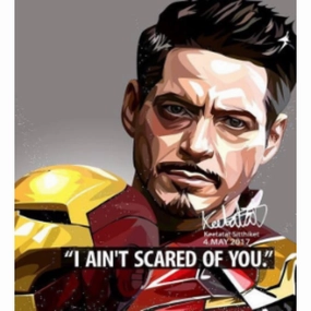 Pop Art Wall Decoration Drawing (Tony Stark - I ain't scared of you)modern abstract painting decor