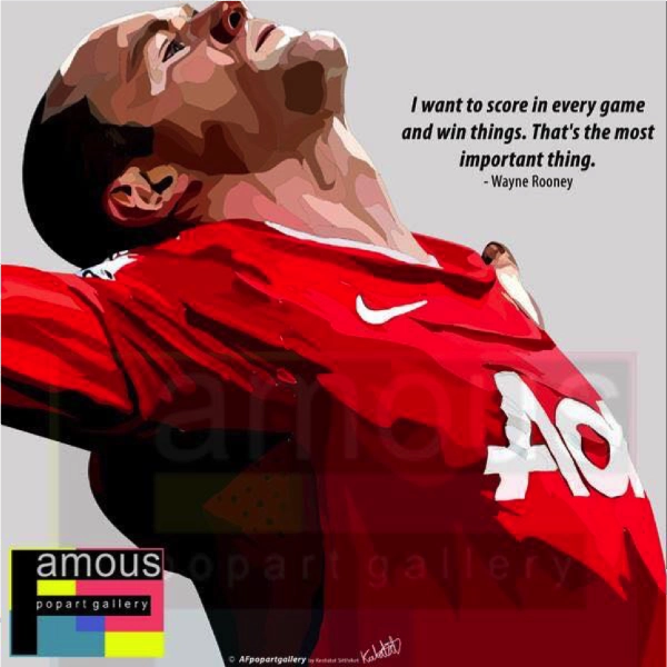 Pop Art Wall Decoration Drawing (Wayne Rooney - MU)modern abstract painting decor