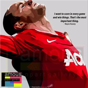 Pop Art Wall Decoration Drawing (Wayne Rooney - MU)modern abstract painting decor