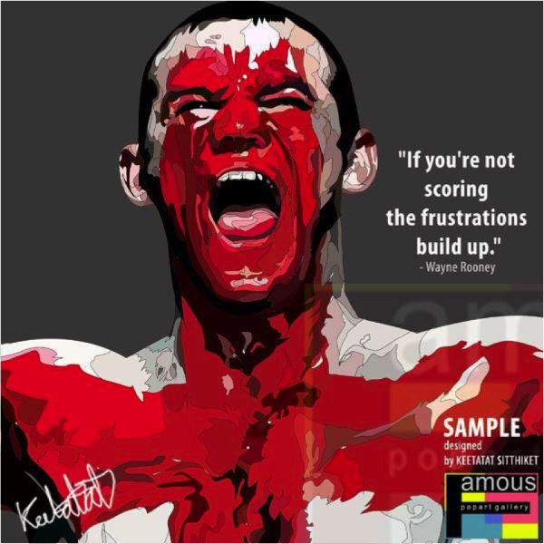Pop Art Wall Decoration Drawing (Wayne Rooney - Paint)modern abstract painting decor