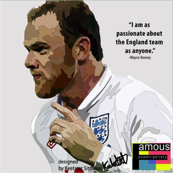 Pop Art Wall Decoration Drawing (Wayne Rooney C England)modern abstract painting decor