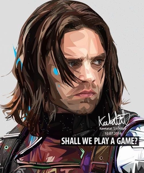 Pop Art Wall Decoration Drawing (Winter Soldier)modern abstract painting decor