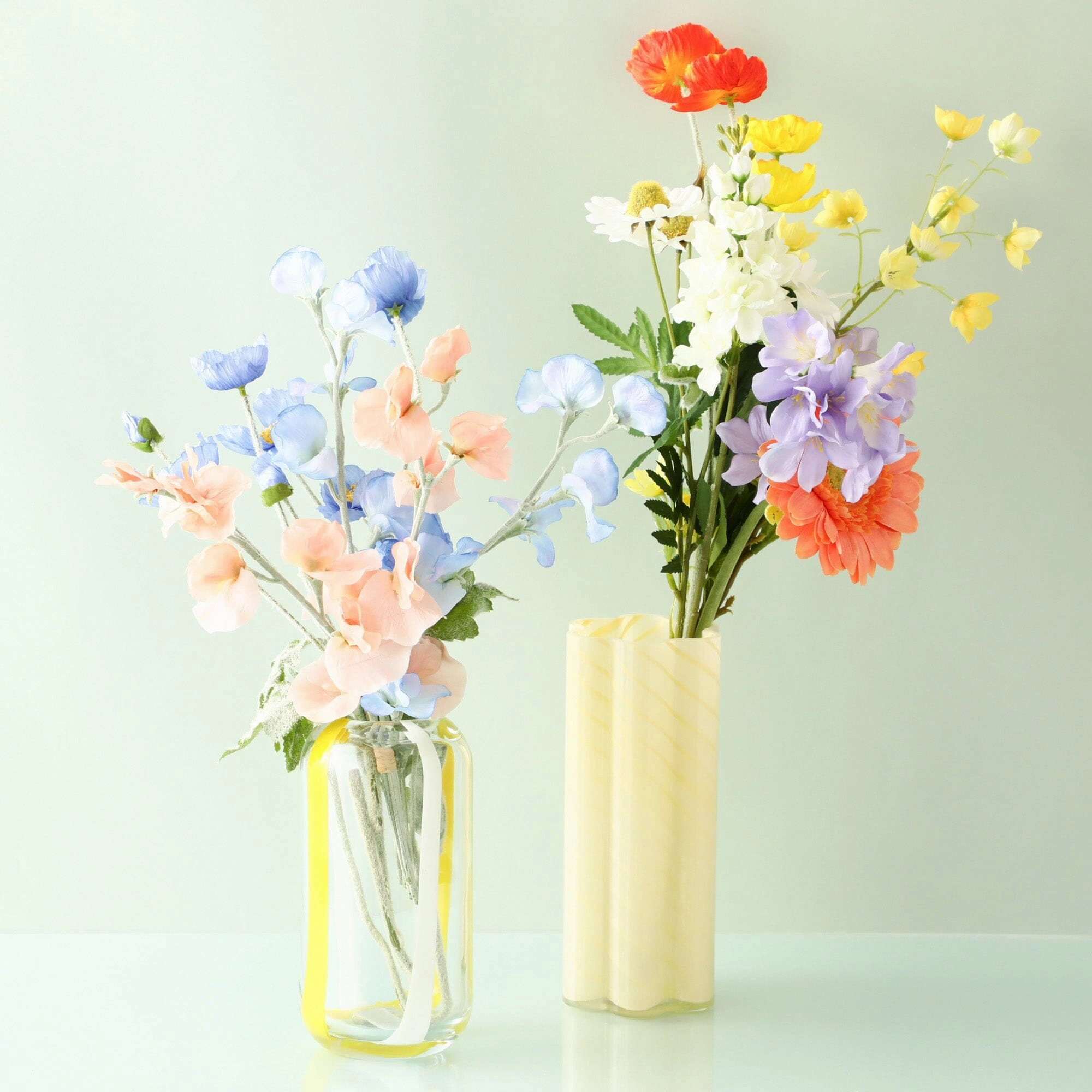 Pop Stripe Flower Vase Medium Yellow