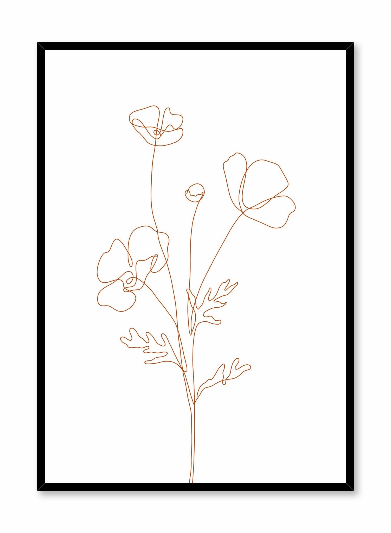Poppy Sketch with Orange Lines, Posterpop culture themed posters