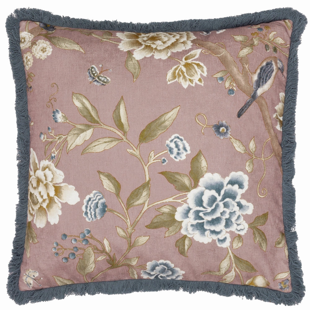 Porcelain Garden Chenille Cushion Blush