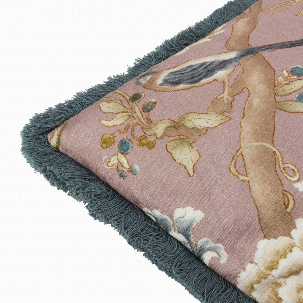 Porcelain Garden Chenille Cushion Blush