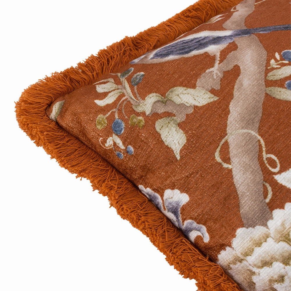 Porcelain Garden Chenille Cushion Rust