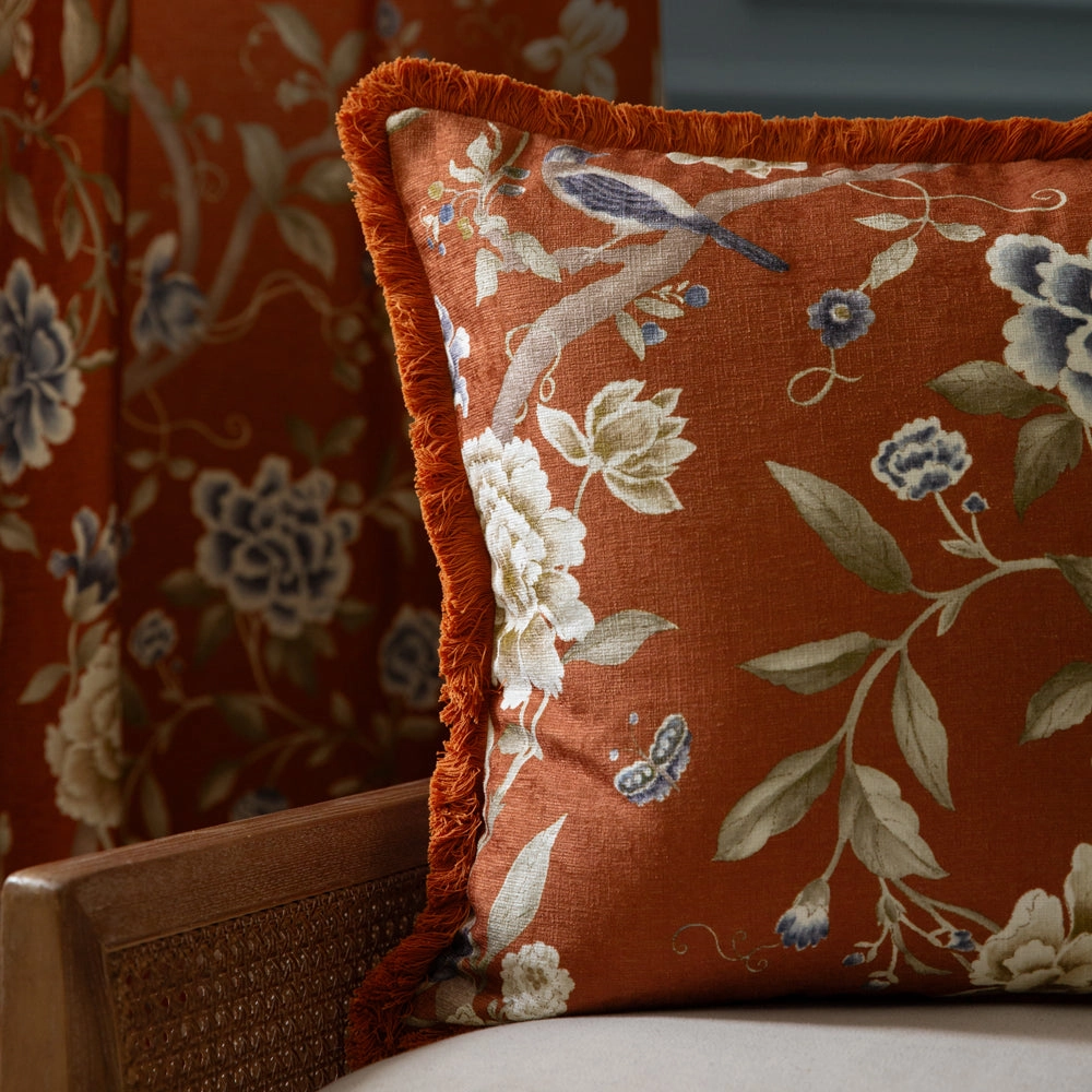 Porcelain Garden Chenille Cushion Rust
