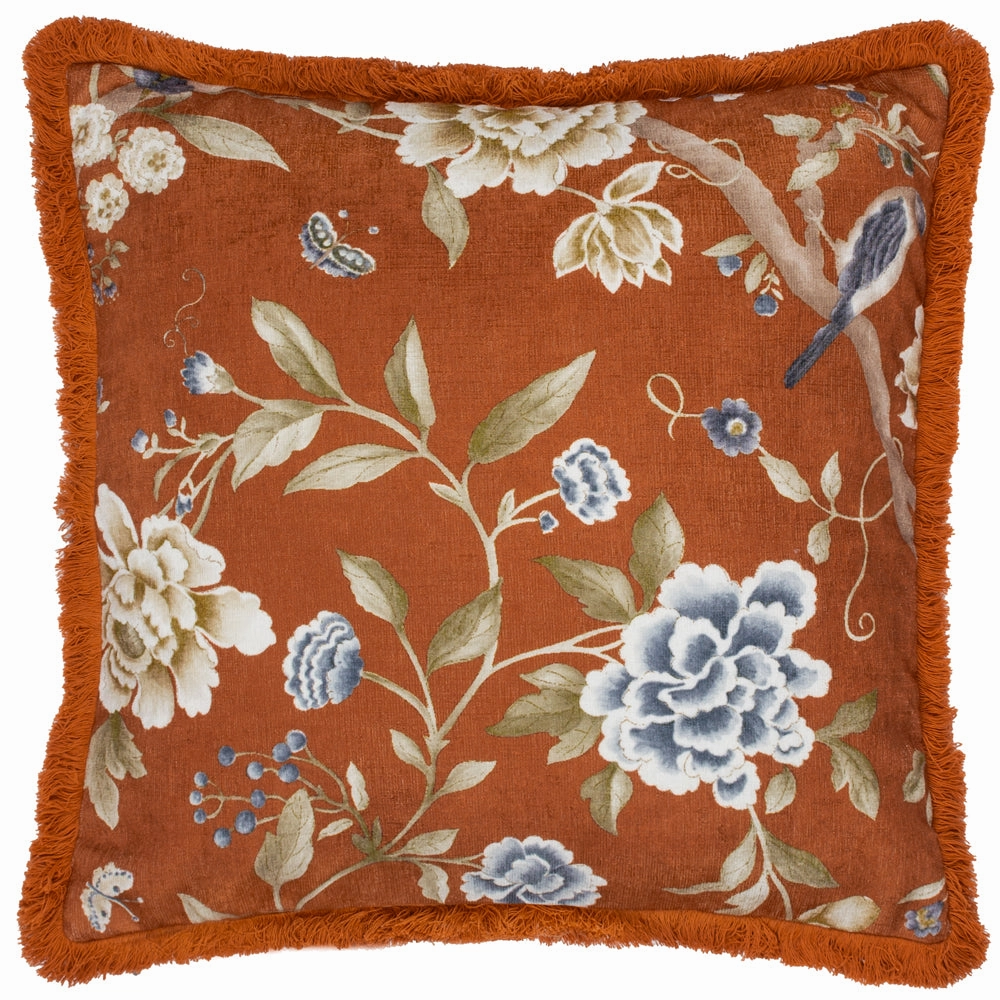 Porcelain Garden Chenille Cushion Rust