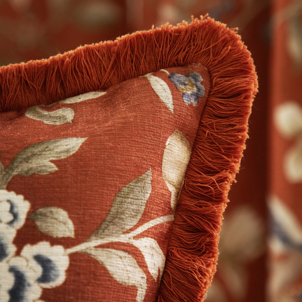 Porcelain Garden Chenille Cushion Rust