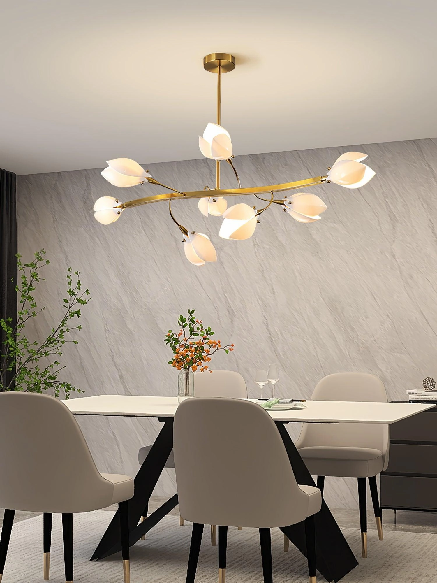 Porcelain Magnolia Chandelier