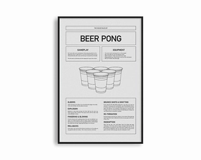 Poster Hub - Beer Pong Rulesmodern abstract painting decor