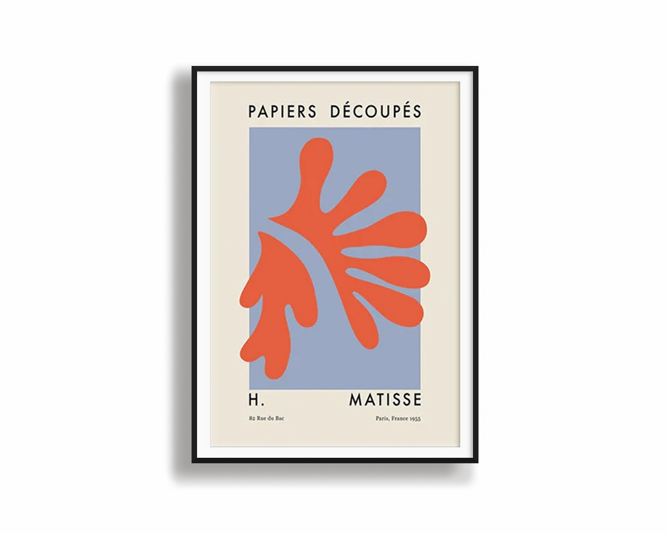 Poster Hub - Matisse Cutout Orangemodern abstract painting decor