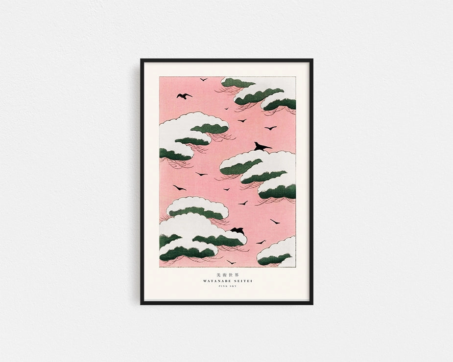 Poster Hub - Pink By Sky Watanabemodern abstract painting decor