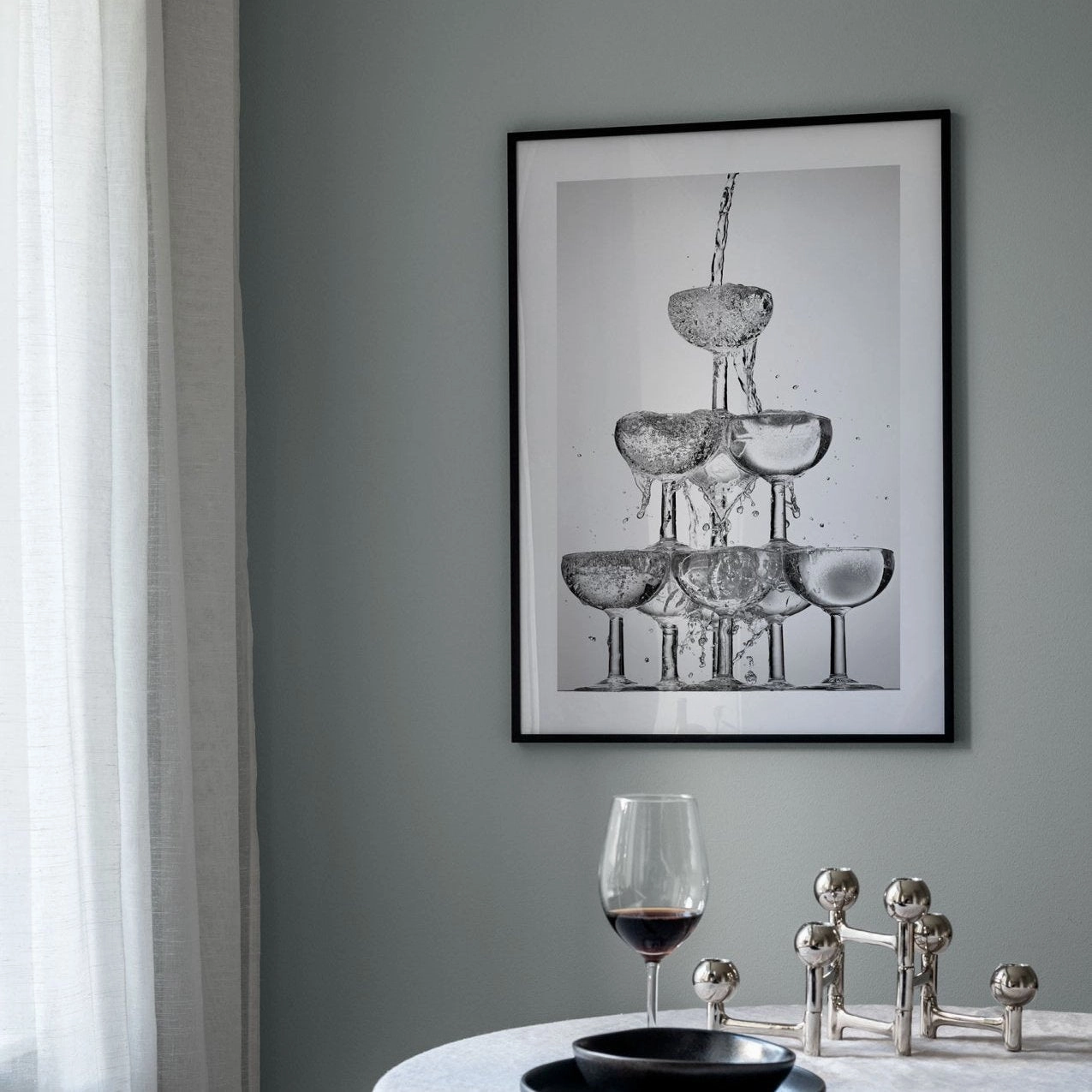 Poster Hub - Pouring Champagne Art Framed
