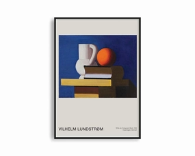 Poster Hub - White Jar Orange and Book by Vilhelm Lundstorm Postermodern abstract painting decor