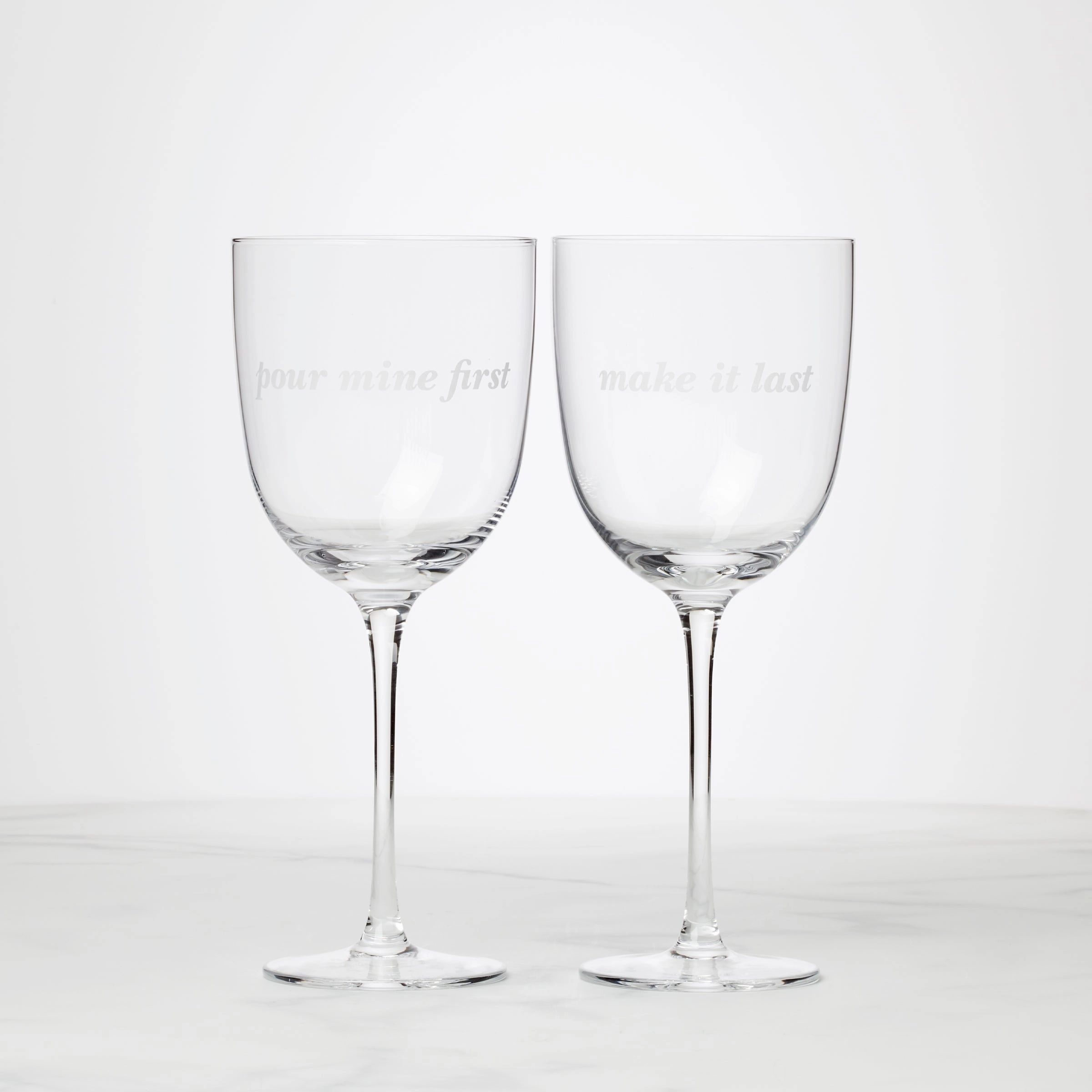 Pour Mine & Make It Last Wine Glasses - Set Of 2glass cups ,personalized mugs 