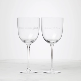 Pour Mine & Make It Last Wine Glasses - Set Of 2glass cups ,personalized mugs 