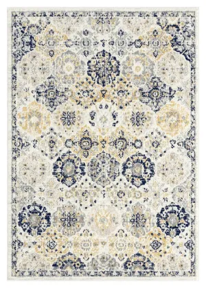 Priscilla Yellow and Navy Blue Floral Transitional Rug *NO RETURNS UNLESS FAULTYmodern color block patchwork rug