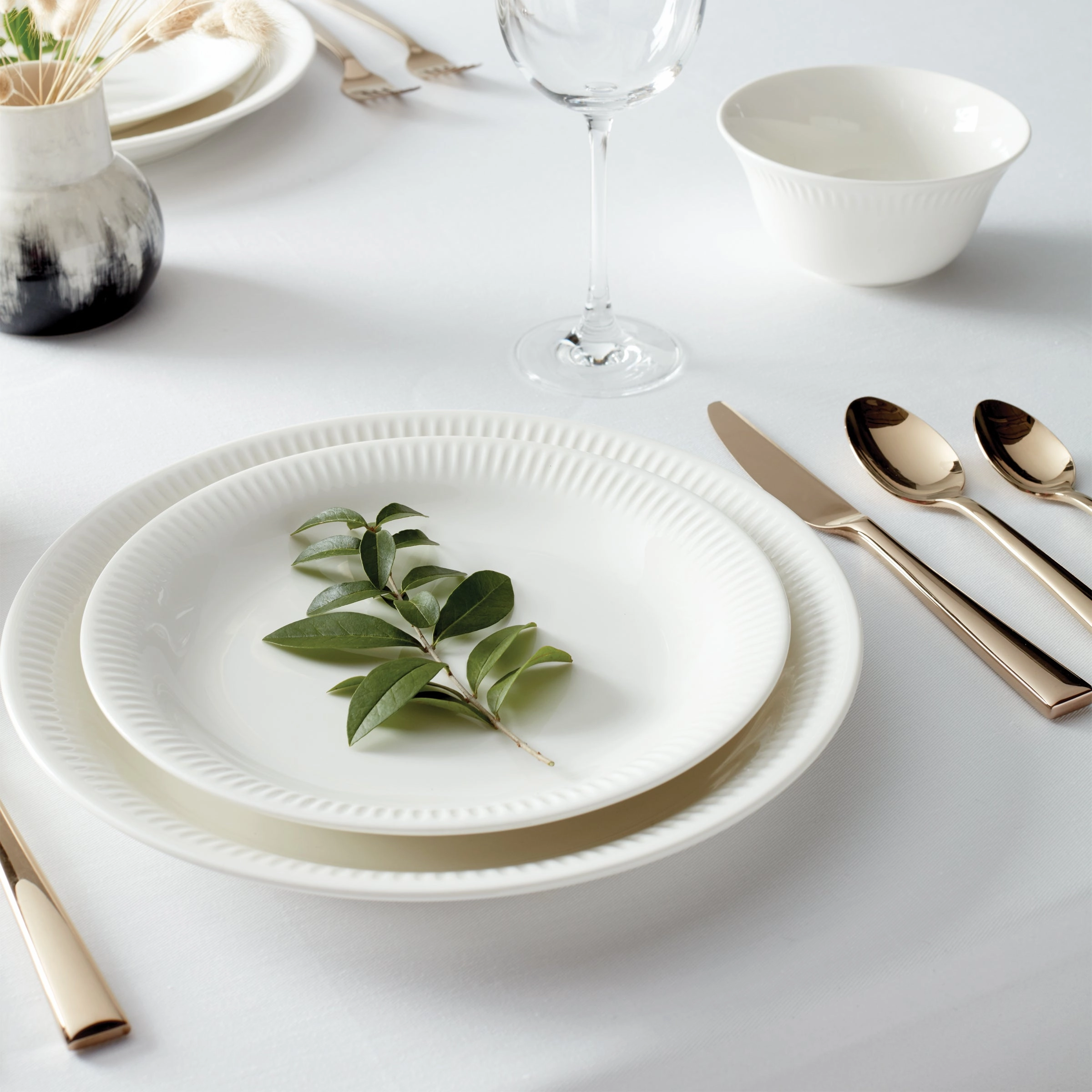 Profile White Dinner Plates - Set of 4