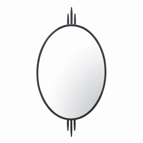 Propaganda 460MI22BL 22x41 Oval Wall Mirror - Blackwall mounted decorative mirror,full length dressing mirror