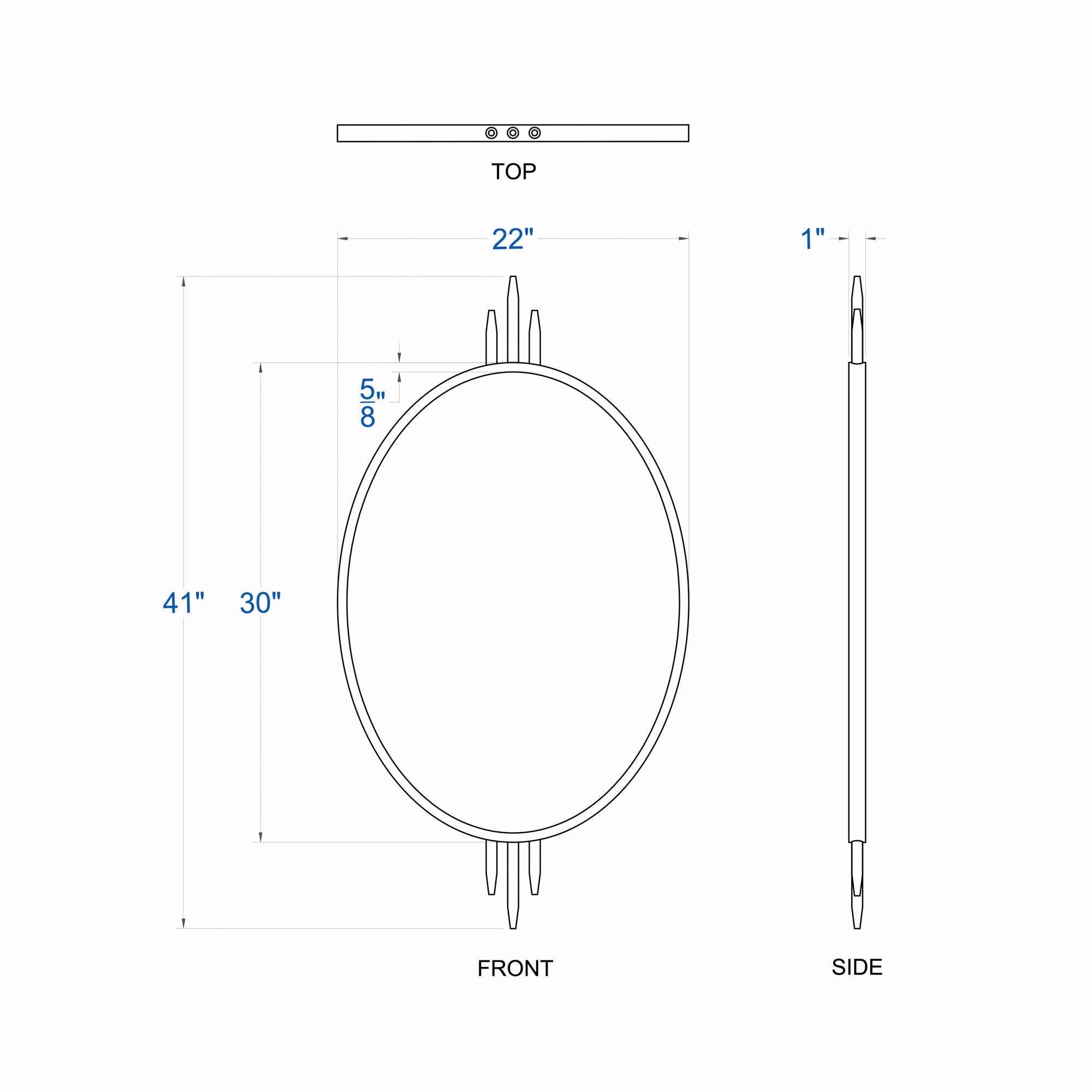 Propaganda 460MI22GO 22x41 Oval Wall Mirror - Gold