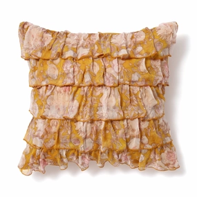 PT Chiffon Frill Cushion Cover 450 x 450 Yellowbedding sets ,throw blankets 