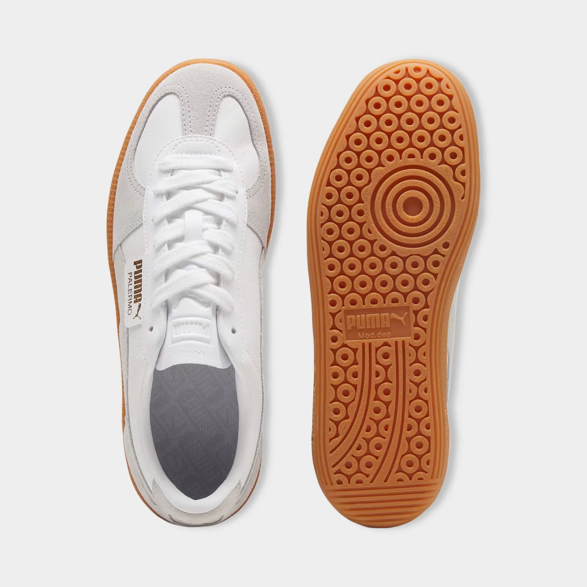 Puma Palermo Leather Puma White / Tan Puma Shoes