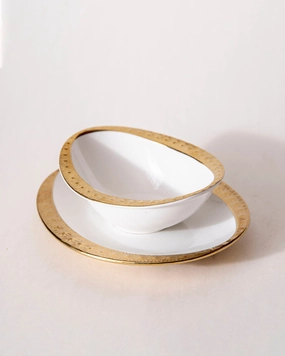 Radiant Edge Bowl With Traymodern kitchen decor ,kitchen dinner set ,dinnerware 