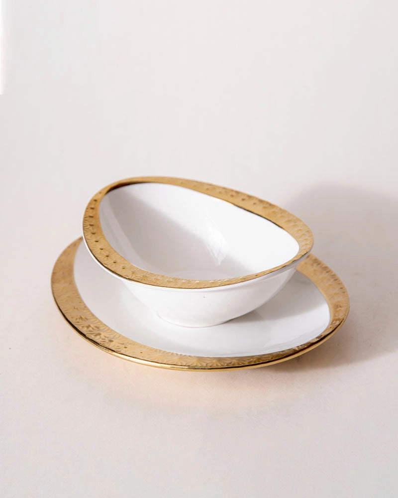 Radiant Edge Bowl With Traymodern kitchen decor ,kitchen dinner set ,dinnerware 
