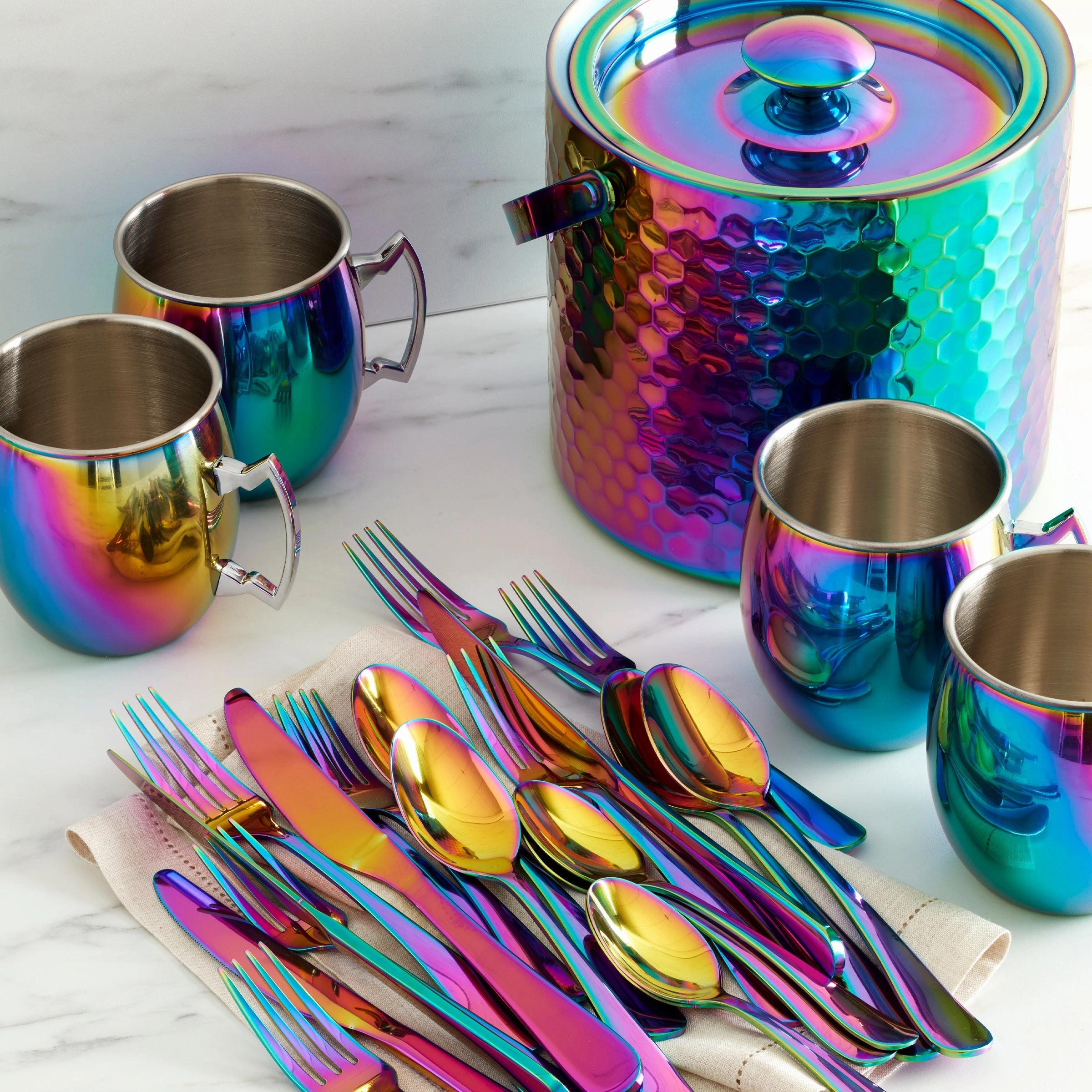 Rainbow Moscow Mule Mugs - Set Of 4