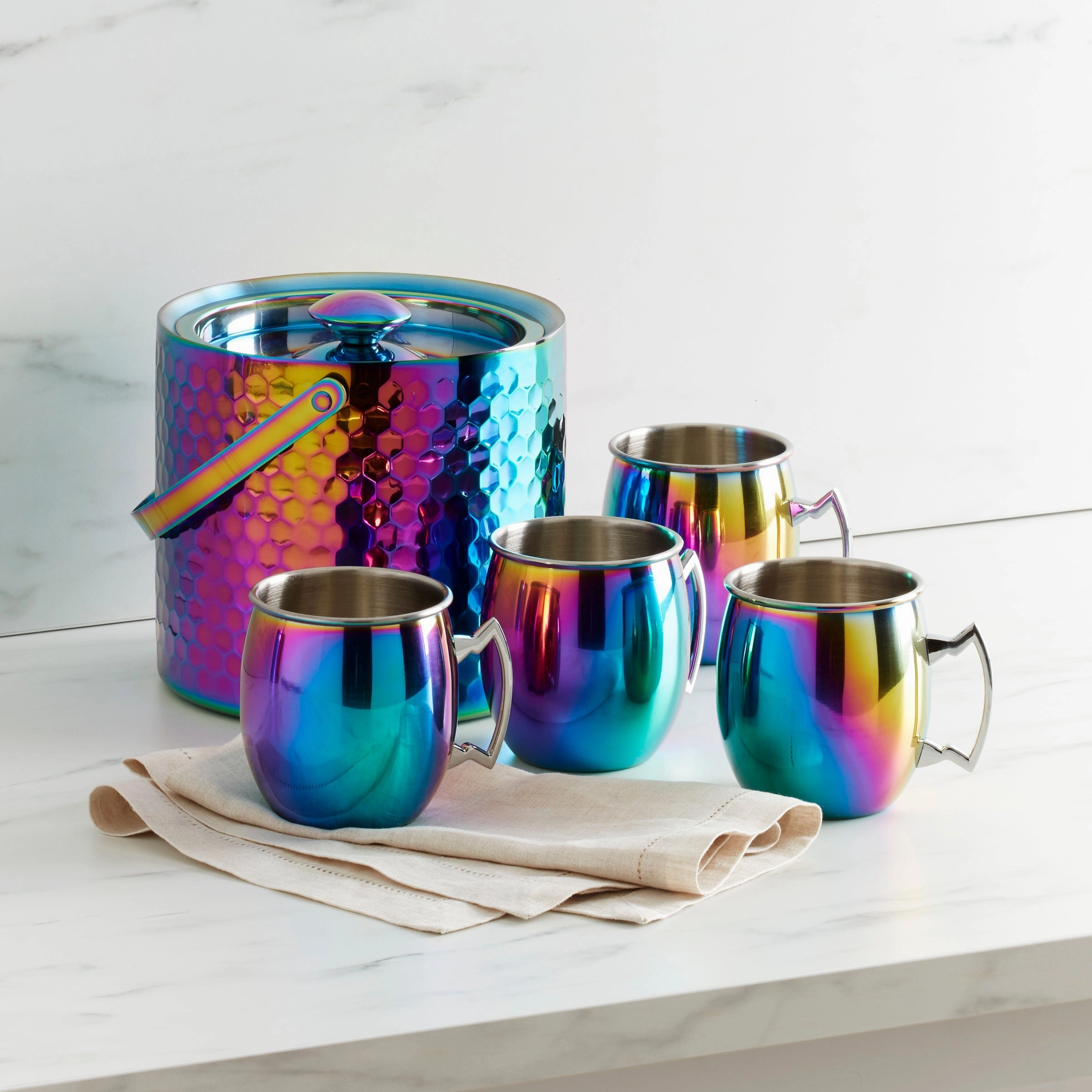 Rainbow Moscow Mule Mugs - Set Of 4
