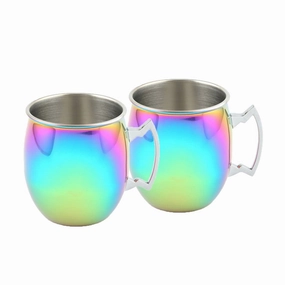 Rainbow Moscow Mule Mugs - Set Of 4glass cups ,personalized mugs 