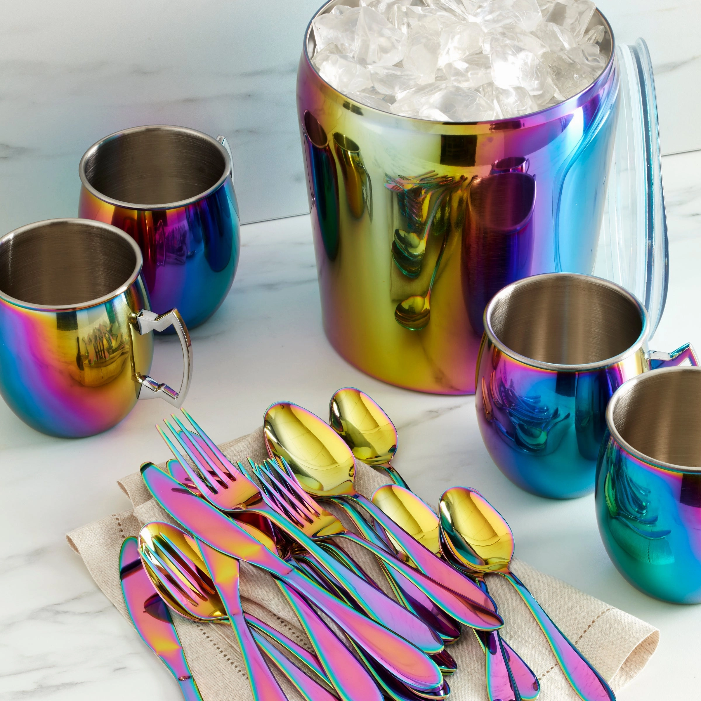 Rainbow Moscow Mule Mugs - Set Of 4