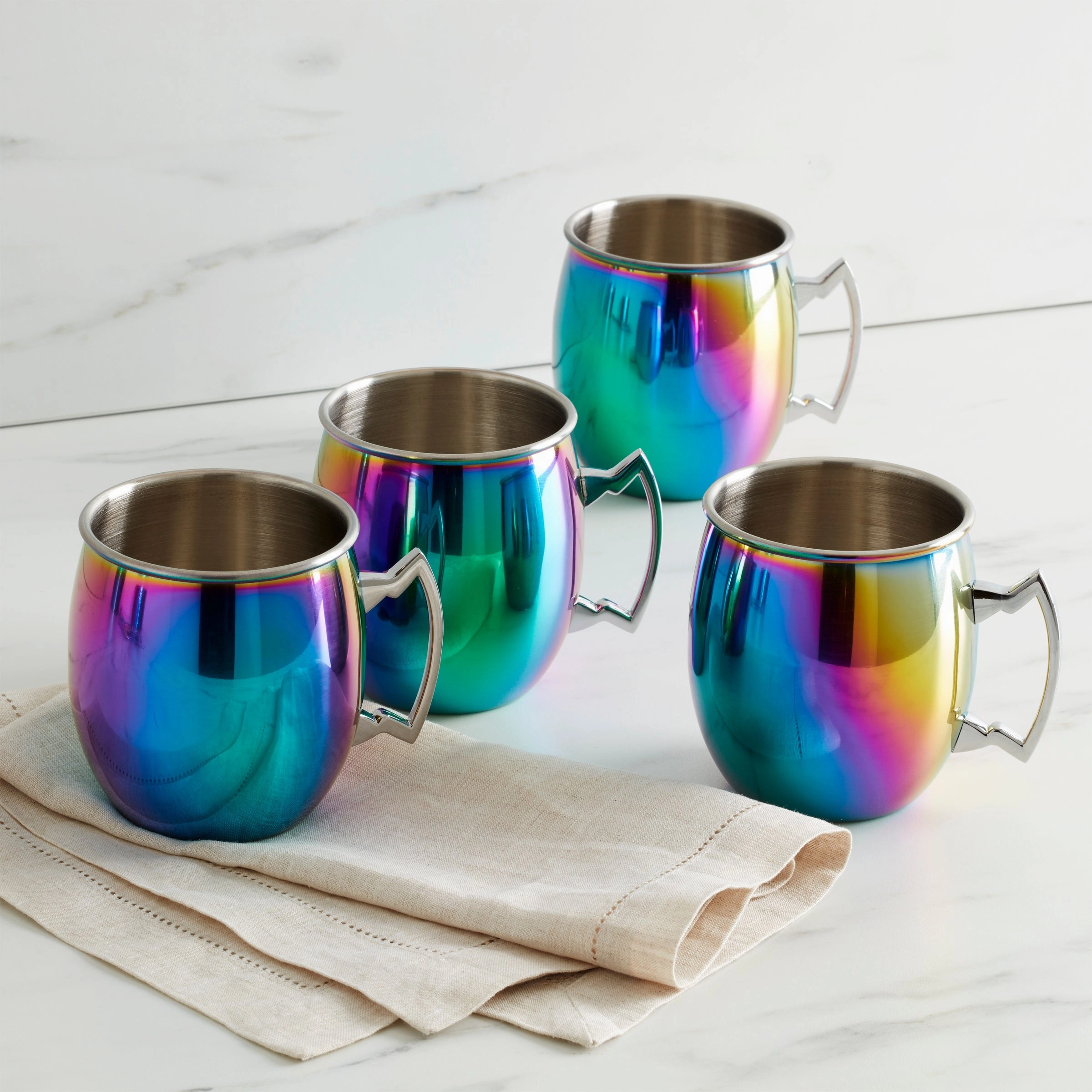Rainbow Moscow Mule Mugs - Set Of 4