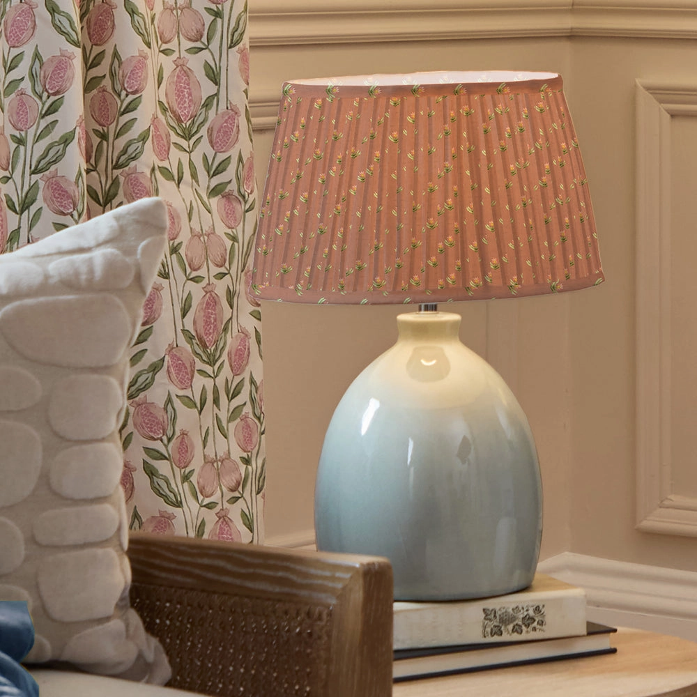 Raja Pleated Tapered Lamp Shade Terracotta