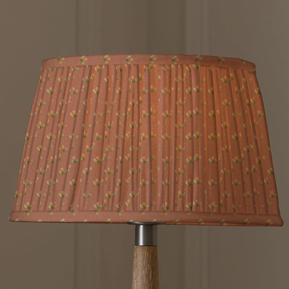 Raja Pleated Tapered Lamp Shade Terracotta