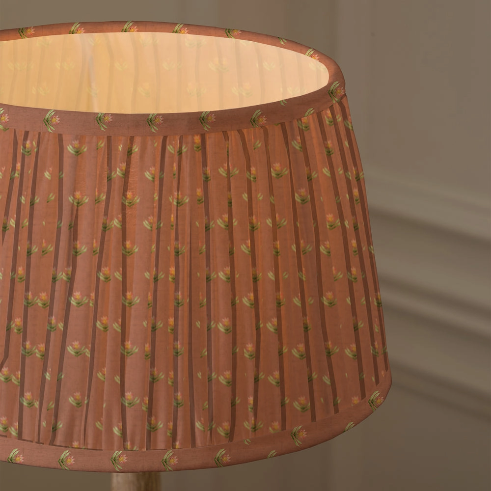 Raja Pleated Tapered Lamp Shade Terracotta