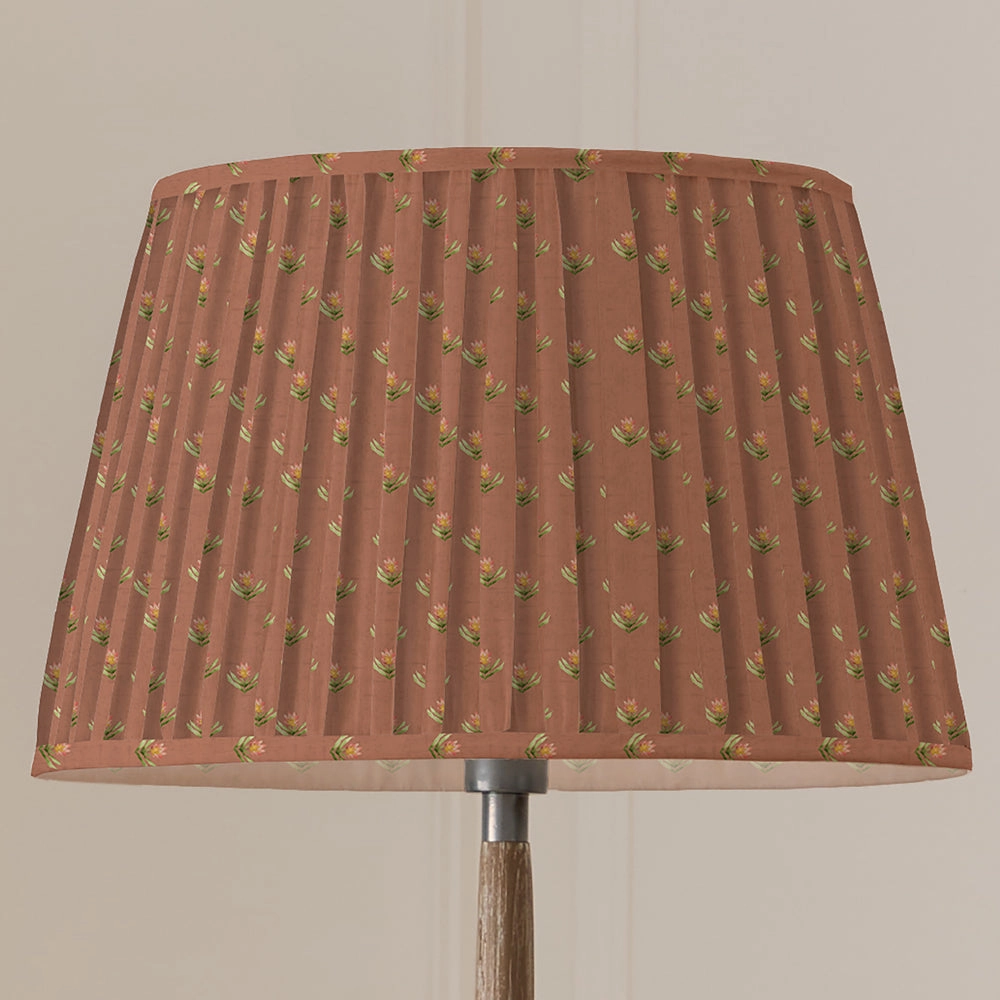 Raja Pleated Tapered Lamp Shade Terracotta