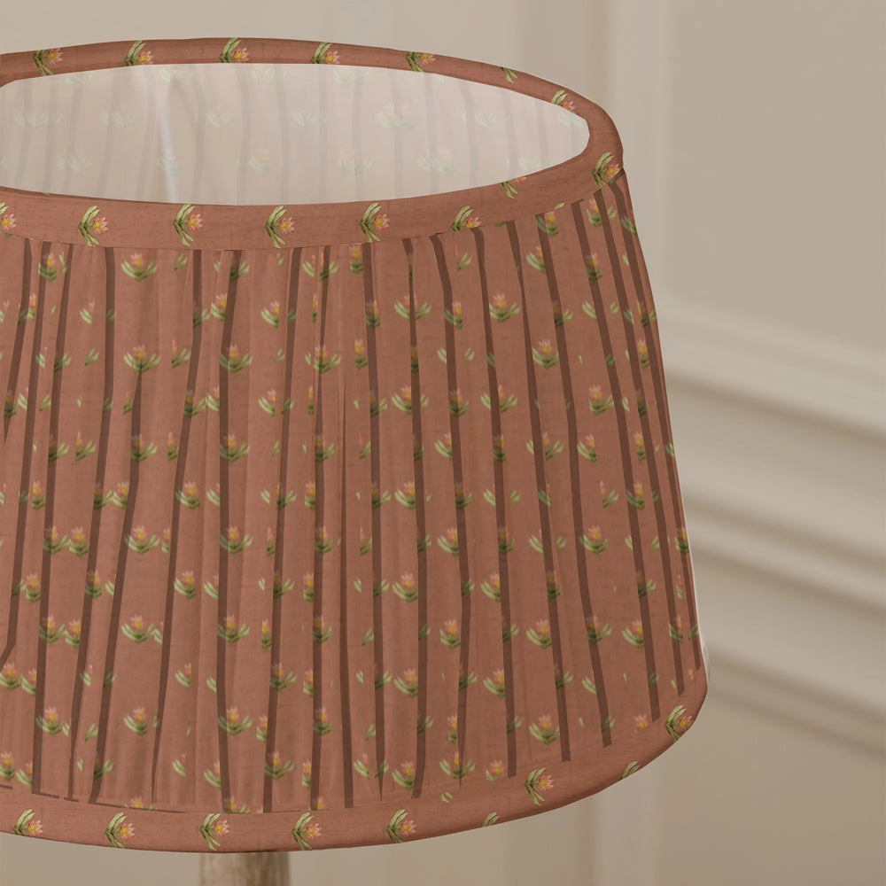 Raja Pleated Tapered Lamp Shade Terracotta