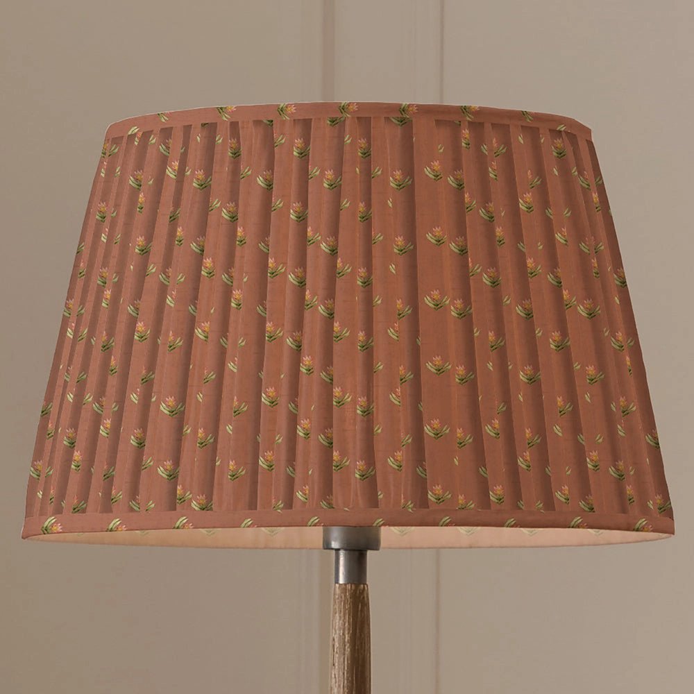 Raja Pleated Tapered Lamp Shade Terracotta
