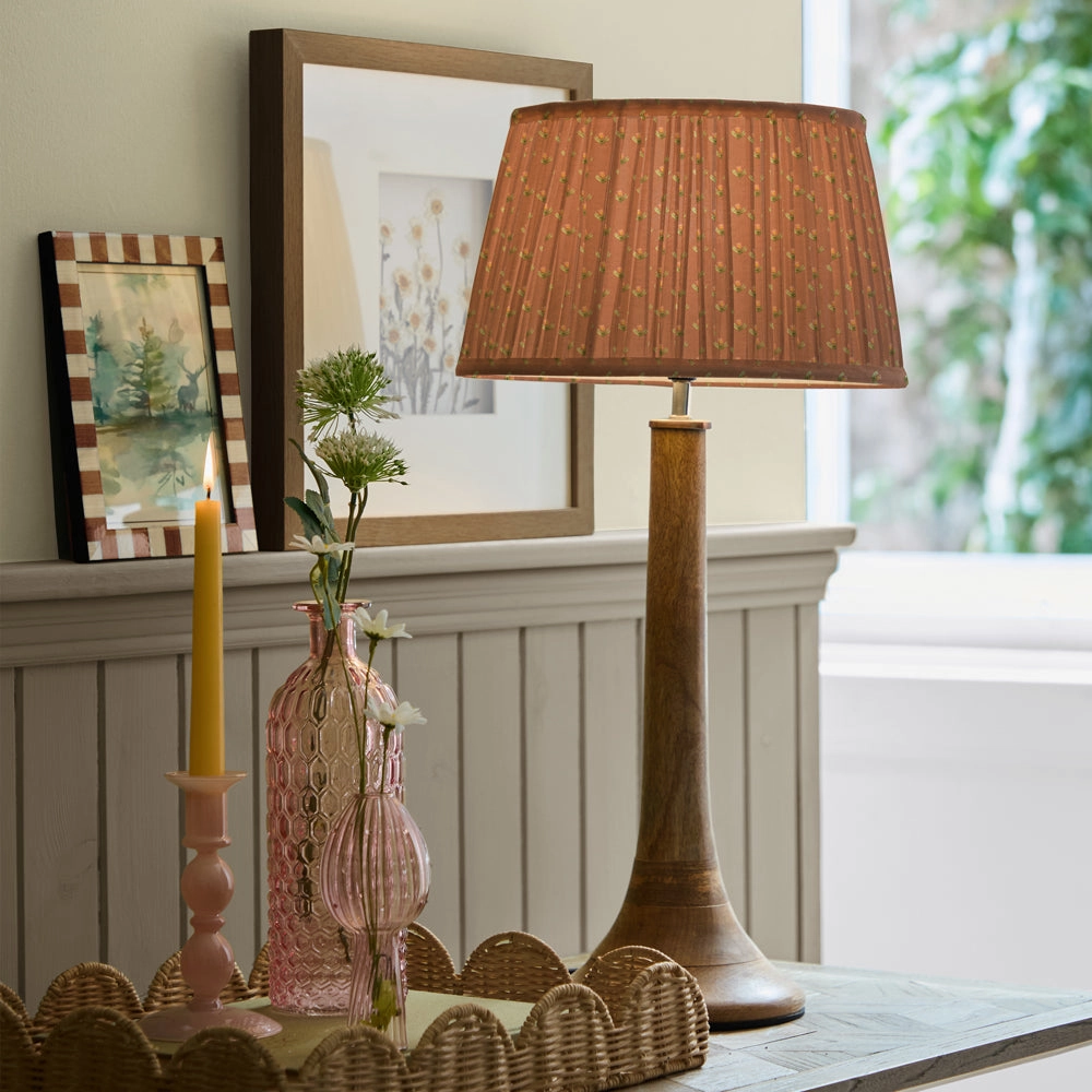 Raja Pleated Tapered Lamp Shade Terracotta
