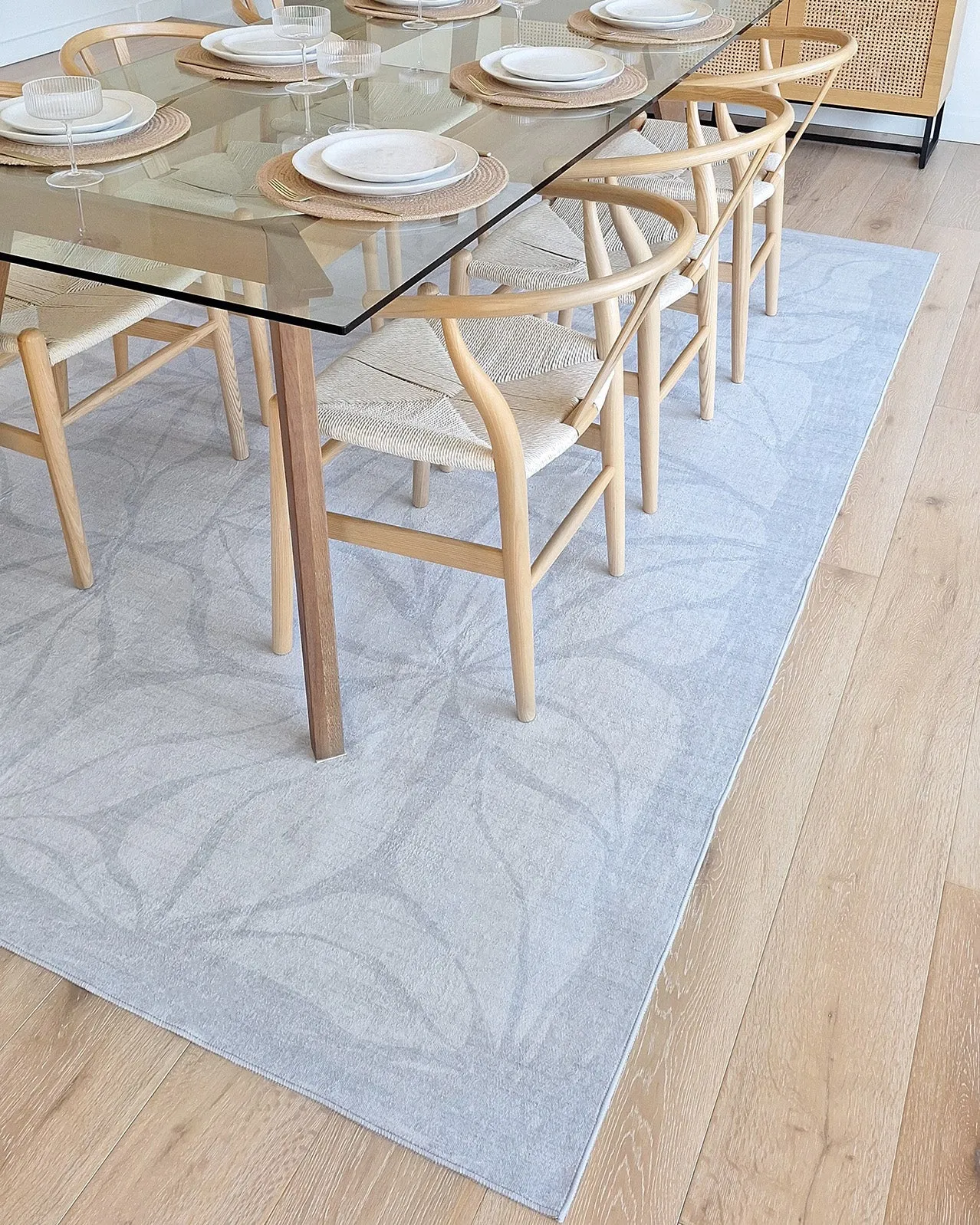 Rana Blue Botanical Washable Rug