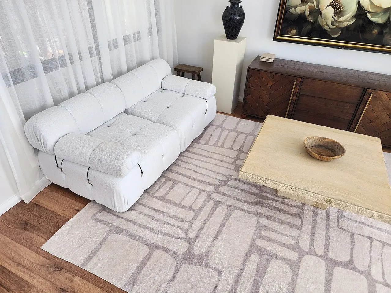 Raquel Grey Abstract Pattern Washable Rug *NO RETURNS UNLESS FAULTY