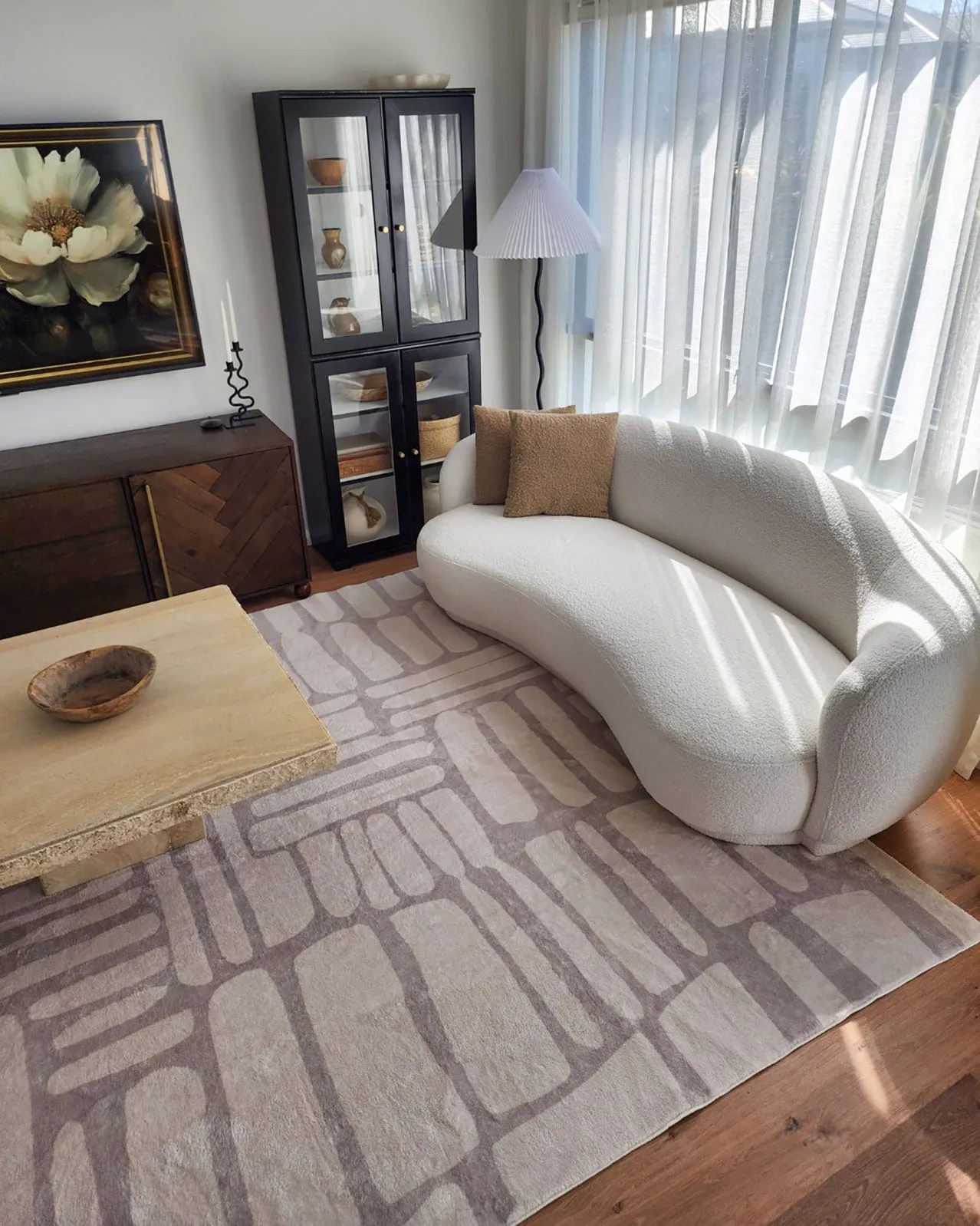 Raquel Grey Abstract Pattern Washable Rug *NO RETURNS UNLESS FAULTY