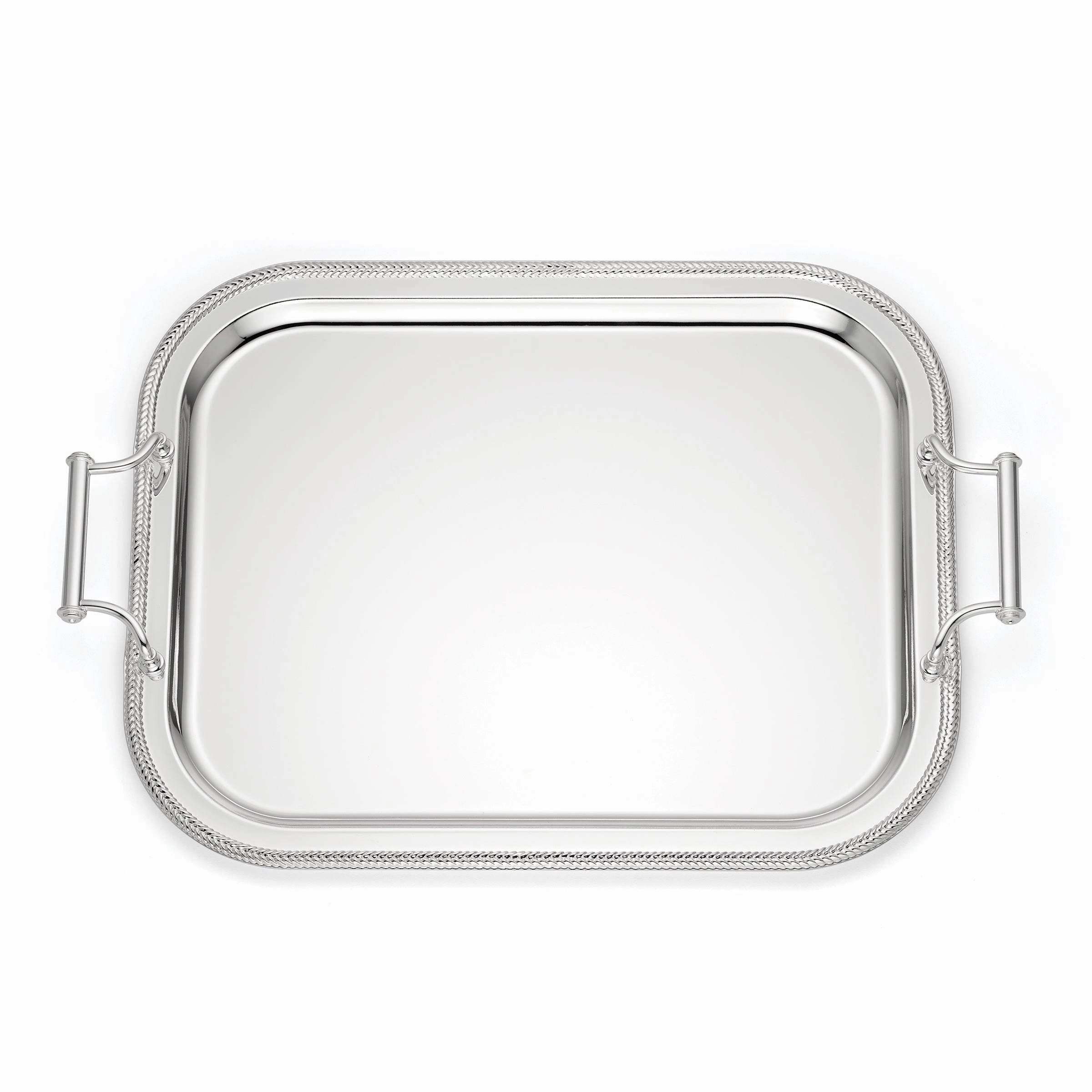 Rectangle Silverplate Tray With Handlesmodern kitchen decor ,kitchen dinner set ,dinnerware 
