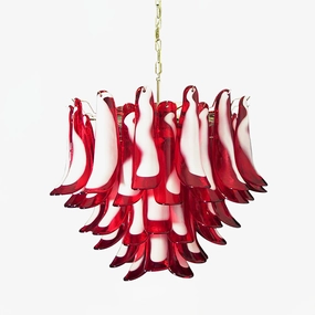 Red Glass Murano Petals Chandelierrustic chandelier,bedroom chandelier 
