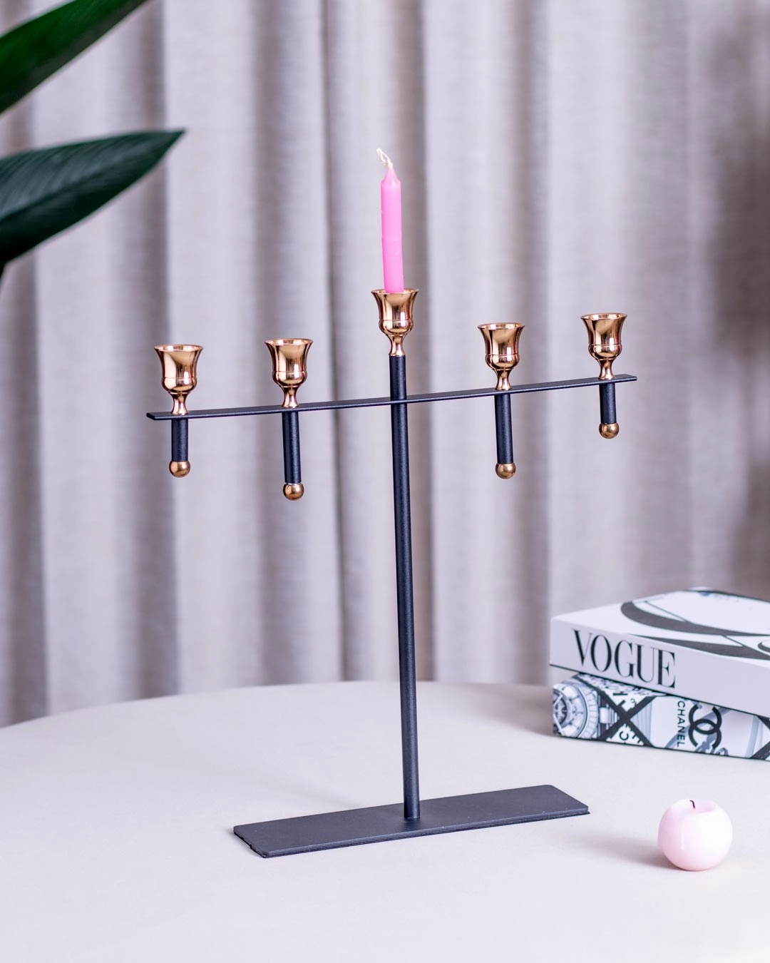 Regal Elegance: 5-Arm Candle Holder
