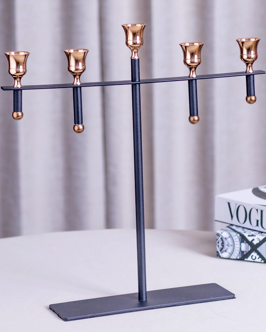 Regal Elegance: 5-Arm Candle Holder