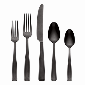 Reid Black Vintage 20 Piece Flatware Seteco-friendly bamboo fiber tableware set 